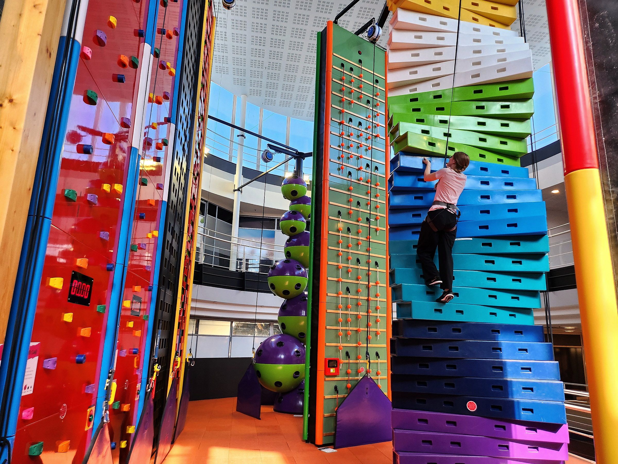 The colourful climbing walls at Irti Maasta Pori